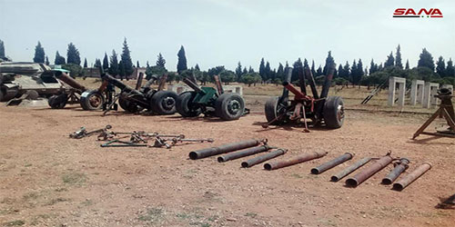 armas entregadas por los terroristas Más de tres mil terroristas salen de zonas centrales sirias